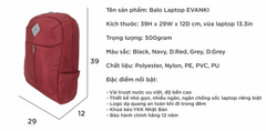OEM ODM - UMO EVANKI Laptop Backpack D.Red - personalized backpack manufacturer - UMO BP5901025