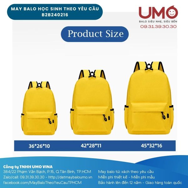 OEM ODM  - Custom School Backpacks - backpack factory Vietnam - UMO BP5827010