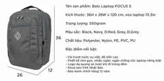 OEM ODM - UMO FOCUS Grey Backpack – Premium Laptop Backpack - custom logo backpack factory - UMO BP590105