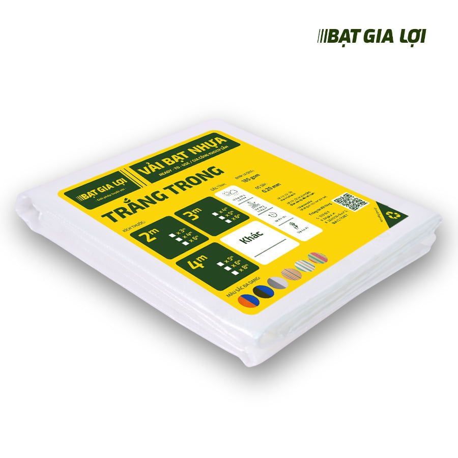  [Bạt Che] Bạt Che Nắng, Bạt Che Mưa PE Trắng Trong 135gr/m2 