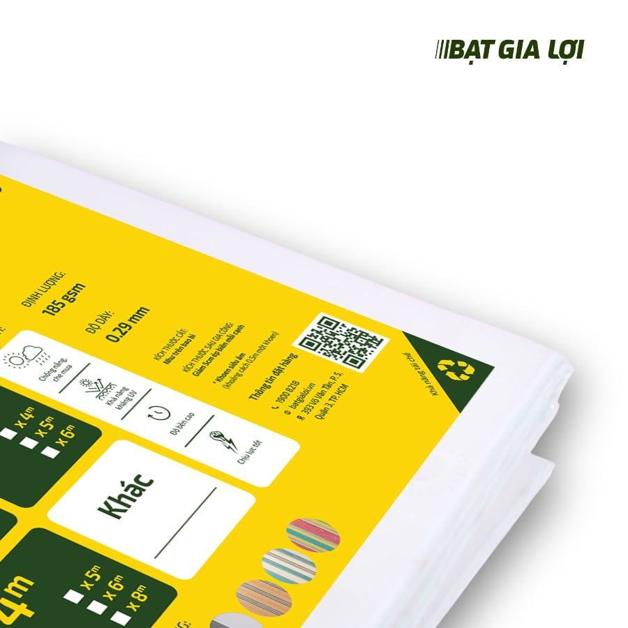  [Bạt Che] Bạt Che Nắng, Bạt Che Mưa PE Trắng 165gr/m2 