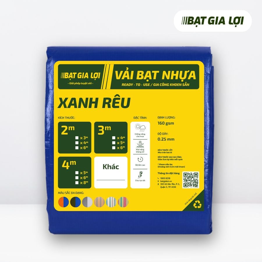  [Bạt Che] Bạt Che Nắng, Bạt Che Mưa PE 2 Da Xanh Rêu 160gr/m2 