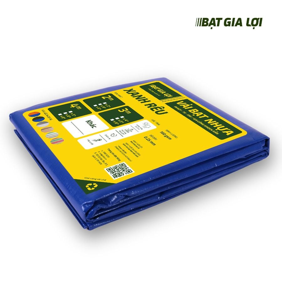  [Bạt Che] Bạt Che Nắng, Bạt Che Mưa PE 2 Da Xanh Rêu 160gr/m2 