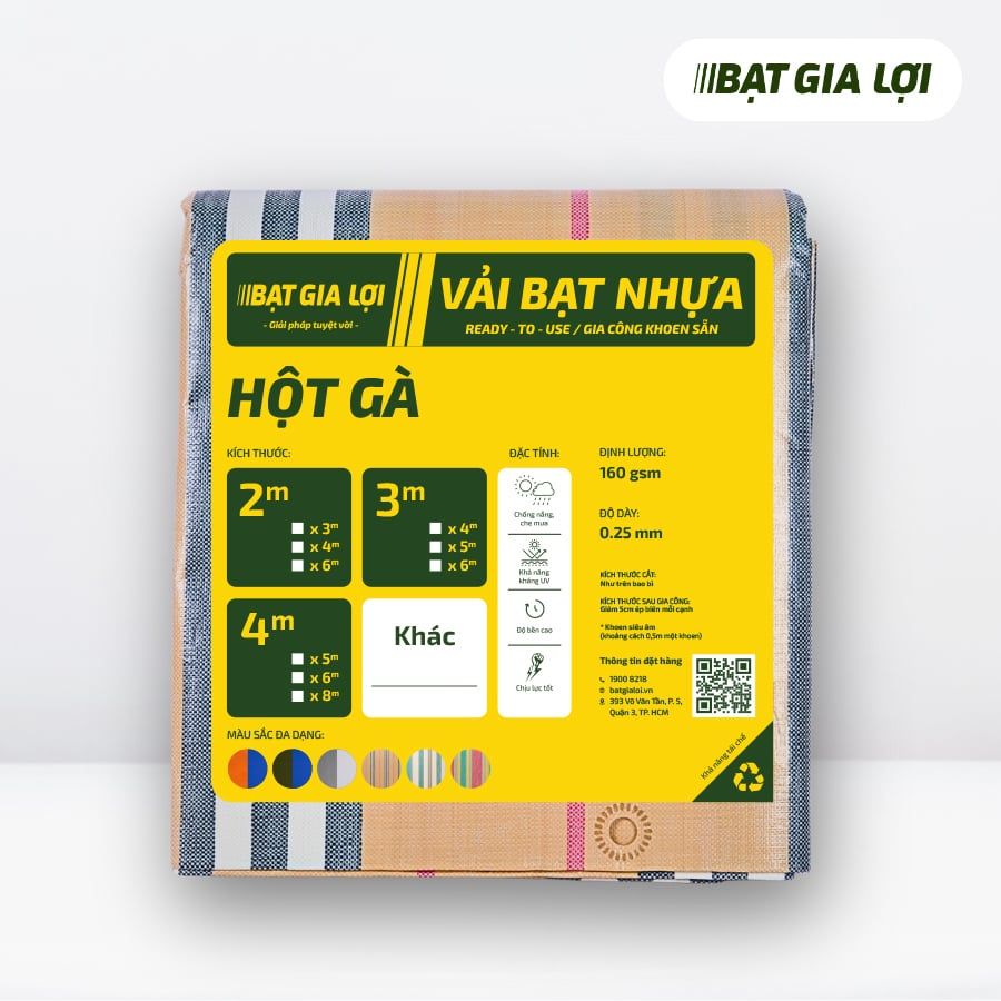  [Bạt Che] Bạt Che Nắng, Bạt Che Mưa PE Hột Gà 160gr/m2 2x3 