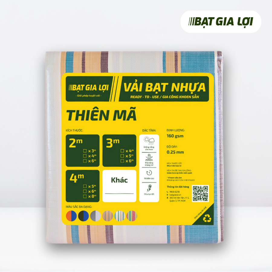  [Bạt Che] Bạt Che Nắng, Bạt Che Mưa PE Thiên Mã 160gr/m2 2x3 
