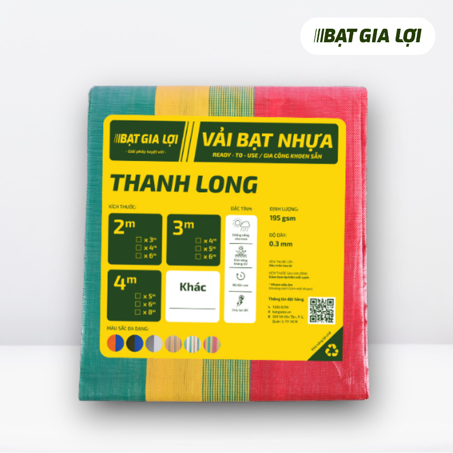  [Bạt Che] Bạt Che Nắng, Bạt Che Mưa PE Thanh Long 195gr/m2 