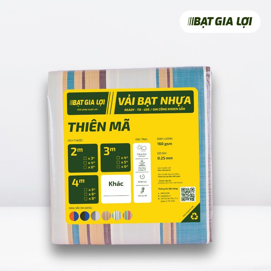  [Bạt Che] Bạt Che Nắng, Bạt Che Mưa PE Thiên Mã 225gr/m2 