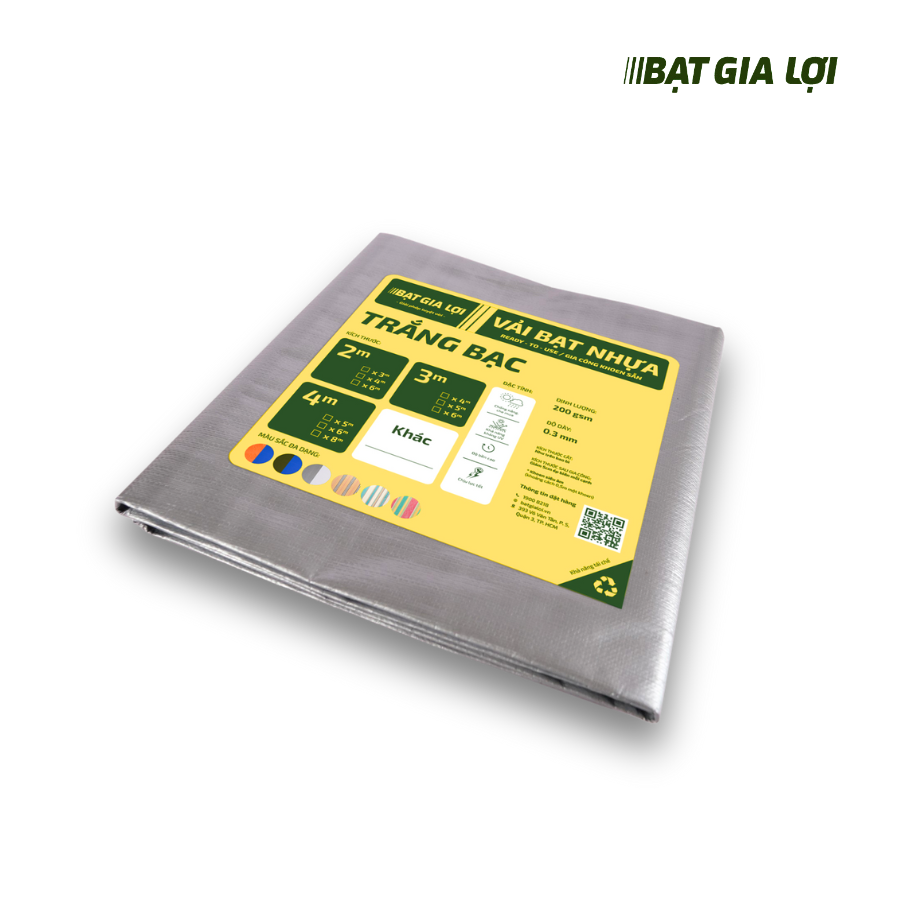  [Bạt Che] Bạt Che Nắng, Bạt Che Mưa, Bạt Sự Kiện PE Trắng Bạc 200gr/m2 