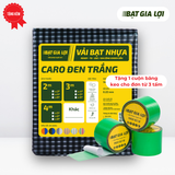  [Bạt Che] Bạt Che Nắng, Bạt Che Mưa PE Sọc Caro Đen Trắng 145gr/m2 