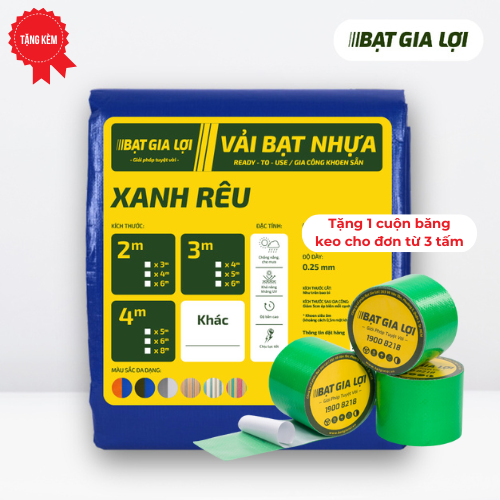  [Bạt Che] Bạt Che Nắng, Bạt Che Mưa PE 2 Da Xanh Rêu 160gr/m2 