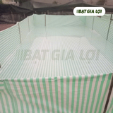  Bạt Nhựa PE Sọc Xanh Lá, Trắng 170gr/m2 