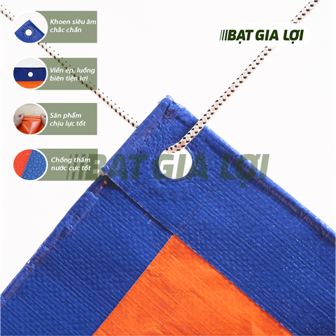 Bạt Nhựa PE 2 Da Xanh/Cam
