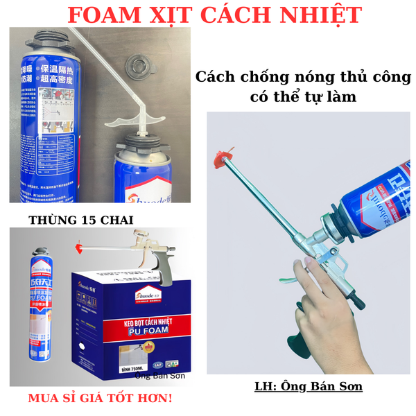 Foam - Shuode Pu foam cách nhiệt loại 1 - 750ml
