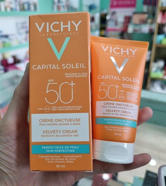  K fix- Kem Chống Nắng Vichy Ideal Soleil Skin Perfecting Velvety Cream SPF50+ 50ml - Cho Da Khô 