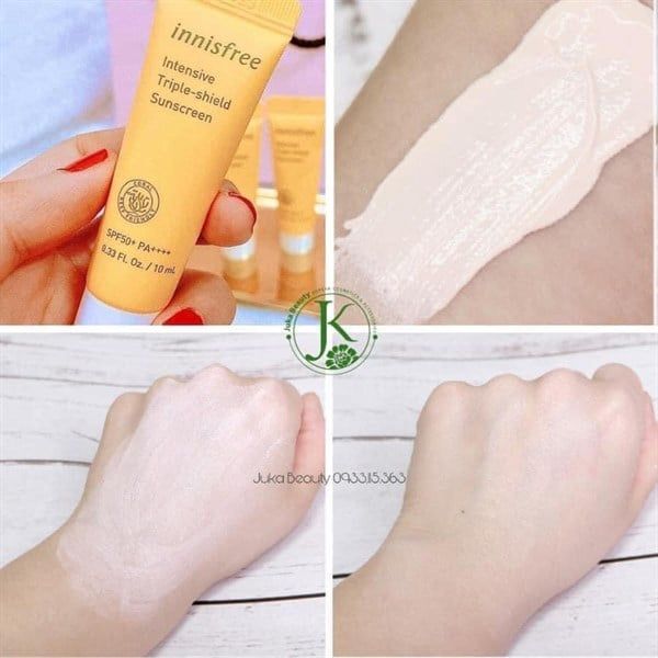  MINI SIZE] KEM CHỐNG NẮNG CHỐNG TRÔI, ĐIỀU CHỈNH TÔNG DA INNISFREE INTENSIVE TRIPLE SHIELD SUNSCREEN 10ML 