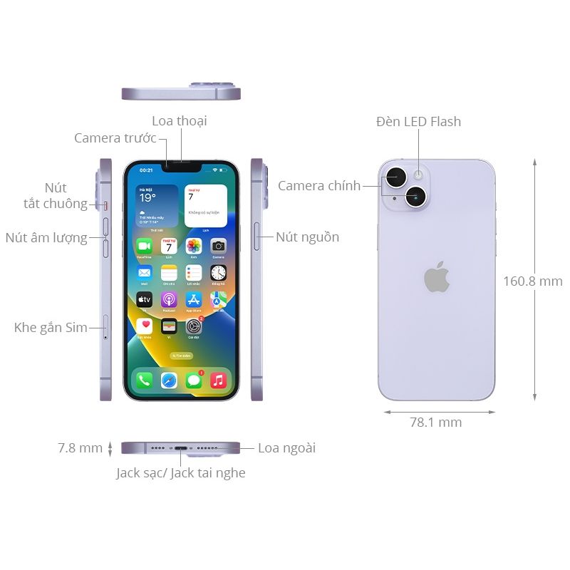Điện thoại di động Apple iPhone 14 Plus (512GB) thông số