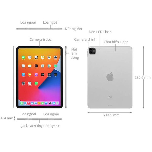 iPad Pro M1 12.9_ WIFI thông số chi tiết