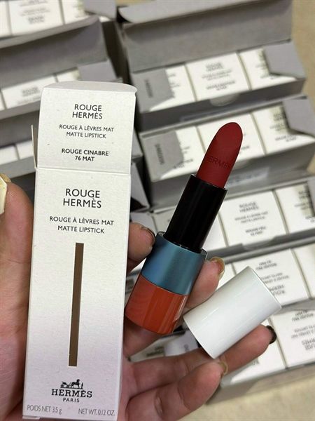  Son Hermès Rouge Matte Lipstick Limited Edition 76 Rouge Cinabre Màu Đỏ Thuần 