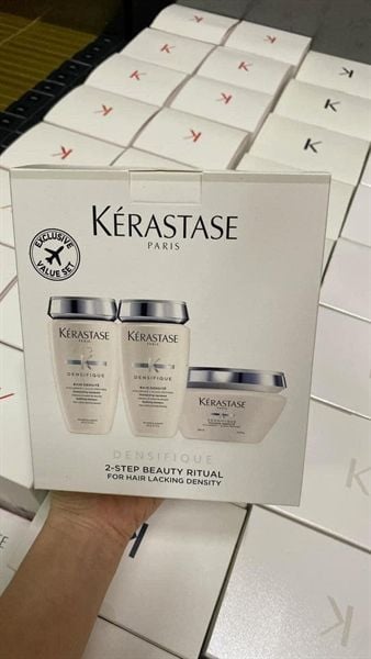  Bộ sản phẩm mọc tóc Kerastase : dầu gội 250ml x 2 chai + mặt nạ tóc 200ml ( màu trắng ) 