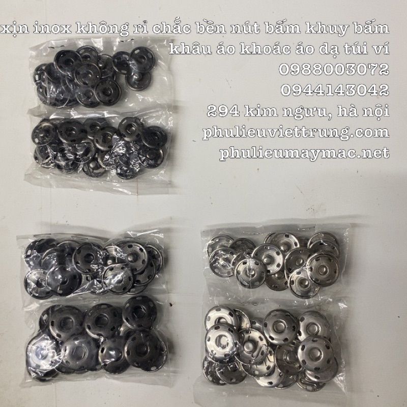 Cúc Bấm Kim Loại Đại Inox-Hàng cao cấp- 19mm Trắng - PHỤ LIỆU VIỆT TRUNG