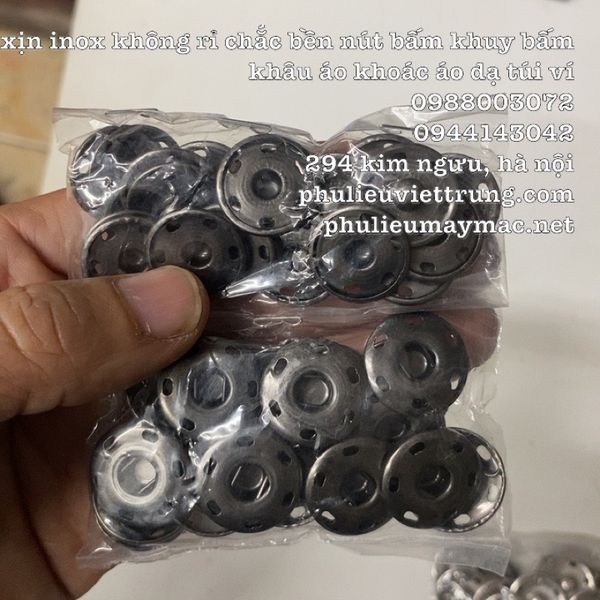 Cúc Bấm Kim Loại Đại inox xịn 19mm Trắng - PHỤ LIỆU VIỆT TRUNG