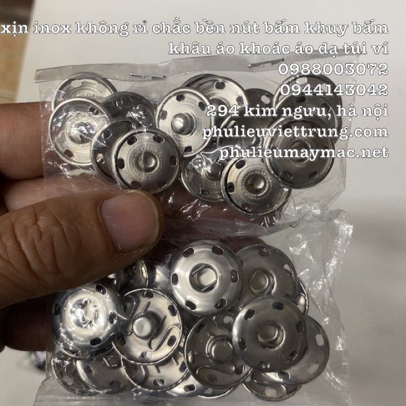 Cúc Bấm Kim Loại Đại Inox-Hàng cao cấp- 19mm Trắng - PHỤ LIỆU VIỆT TRUNG