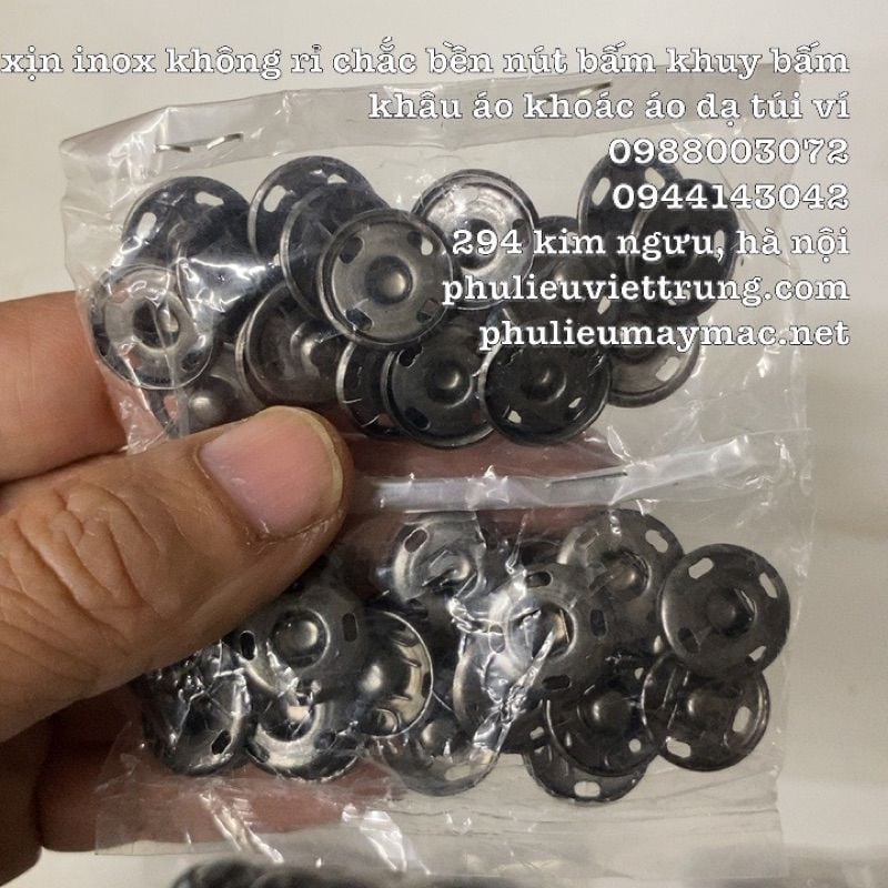 Cúc Bấm Kim Loại Đại Inox-Hàng cao cấp- 19mm Trắng - PHỤ LIỆU VIỆT TRUNG