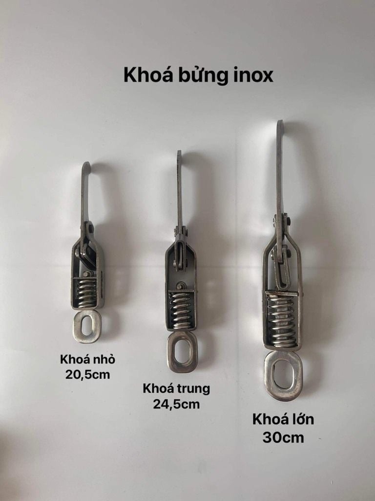 Khóa tôm inox 201 - 304 - 430 ( khóa bửng)