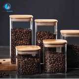  Hủ thủy tinh đựng thực phẩm nắp gỗ cao cấp 