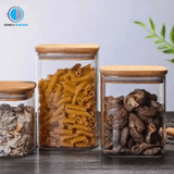  Hủ thủy tinh đựng thực phẩm nắp gỗ cao cấp 