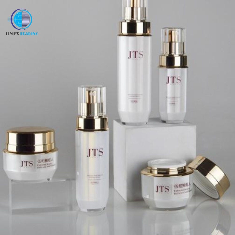  Bộ chai lọ mỹ phẩm thủy tinh cao cấp nắp gold 