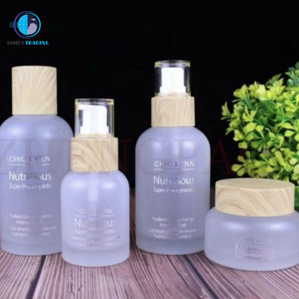  Chai lọ, hủ đựng mỹ phẩm nhựa thân trong nắp gỗ 