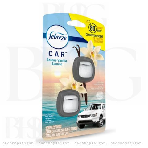 Tinh dầu Thơm xe Febreze Car Serene Vanille Sunrise 2x2ml