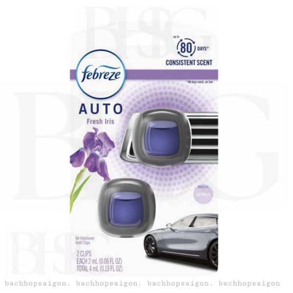 Tinh dầu Thơm xe Febreze car Fresh Iris 2x2ml
