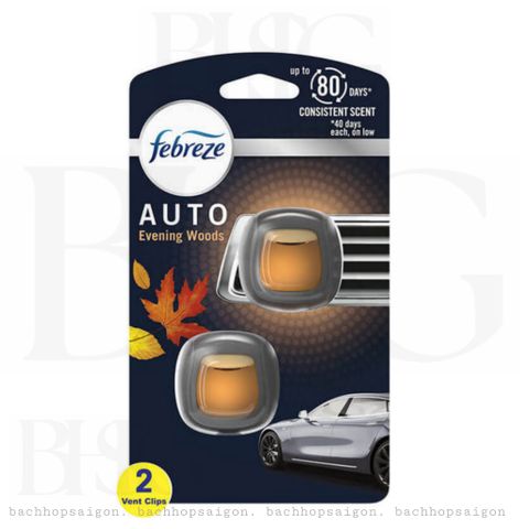 Tinh dầu Thơm xe Febreze Car Evening Wood 2x2ml