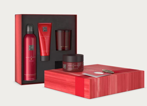 Gift set - bộ quà tặng cao cấp tắm dưỡng thể & Nến thơm The Rituals of Ayurveda