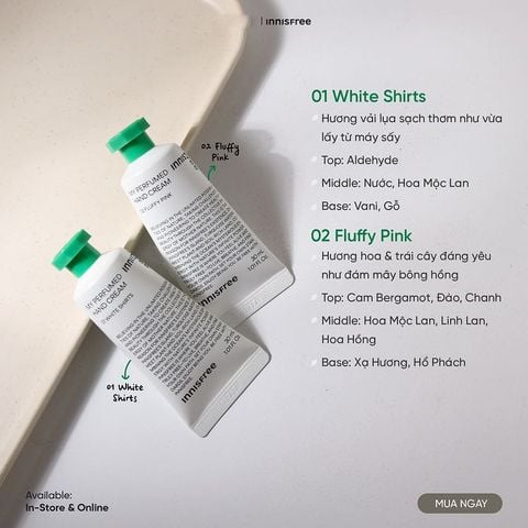 Kem dưỡng da tay hương nước hoa Hàn quốc Jeju Life Perfumed Hand Cream innisfree 30ml