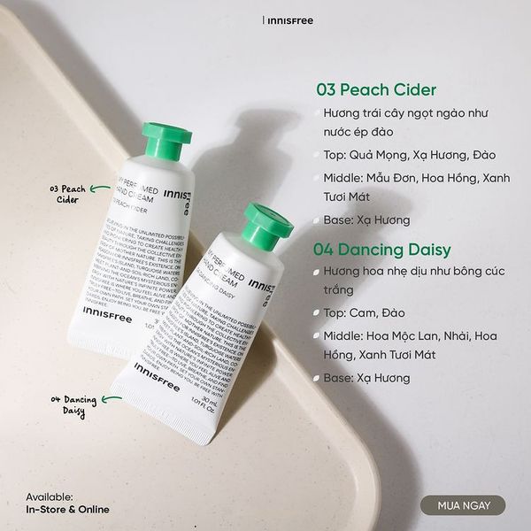 Kem dưỡng da tay hương nước hoa Hàn quốc Jeju Life Perfumed Hand Cream innisfree 30ml