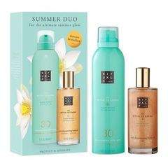Gift set -  bộ đôi chống nắng và dầu dưỡng tinh chất ánh kim lotus & white tea soul shimmer body oil