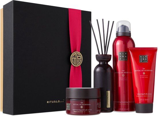 Gift set - bộ quà tặng cao cấp tắm dưỡng thể & Nến thơm The Rituals of Ayurveda size M
