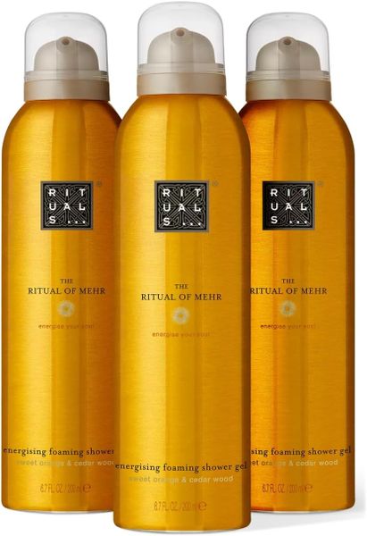 Set Sữa tắm tạo bọt The Rituals of Mehr foaming shower gel Value Pack 3