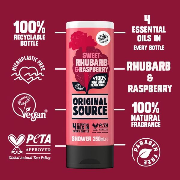 Sữa Tắm Original Source Sweet Rhubarb & Raspberry Body wash hương Đại hoàng và Mâm xôi 250ml
