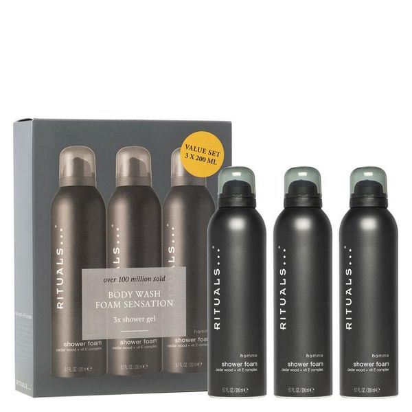 Set Sữa tắm tạo bọt The Rituals of Homme foaming shower gel Value Pack 3
