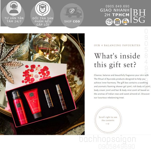Gift set -  The Rituals of Ayurveda bộ quà tặng chăm sóc body