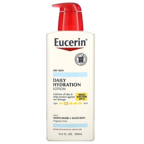 Kem dưỡng ẩm body chống nắng Eucerin Daily Hydration Lotion SPF 15 500ml