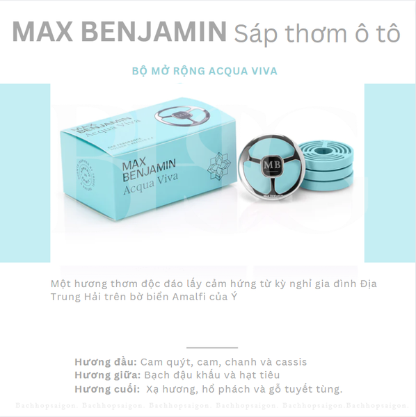 Sáp thơm ô tô Max Benjamin Acqua Viva Complete Car Fragrance