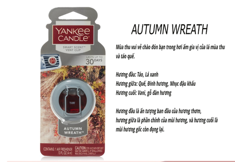 Kẹp cửa gió thơm xe hương mùa thu Autumn Wreath Yankee Candle