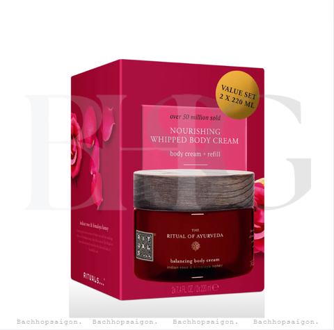 Set Kem dưỡng body The Rituals of Ayurveda Body cream 220ml and Refill
