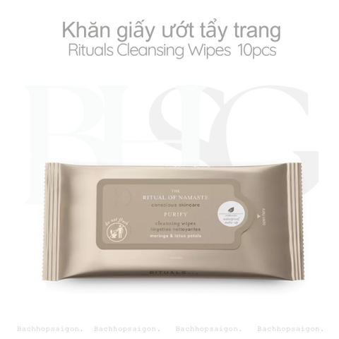 Khăn giấy ướt tẩy trang Rituals of namaste Cleansing Wipes 10pcs