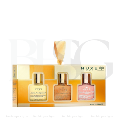 Gift set Dầu khô dưỡng da Nuxe Huile Prodigieuse the 3 Prodigieux Dry oil 10ml